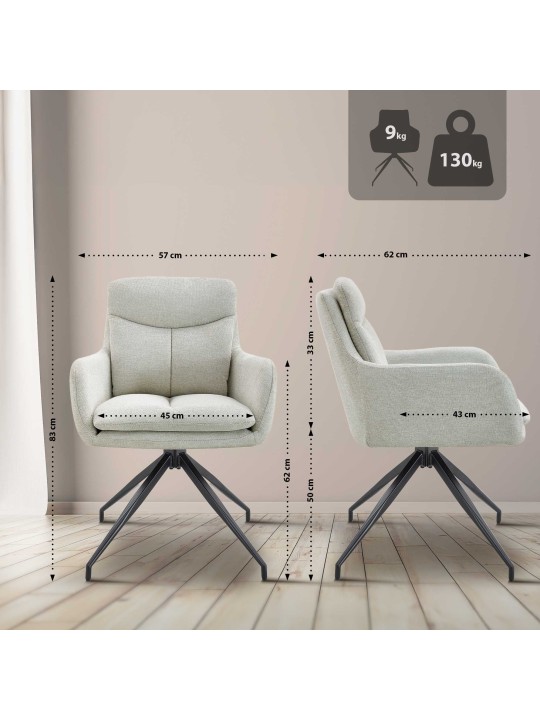 Étkezőszék Somers szövet, krém