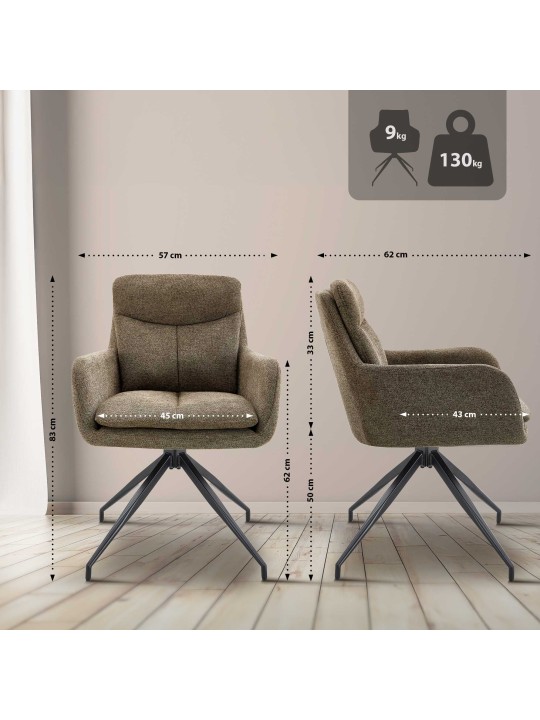 Étkezőszék Somers szövet, barna