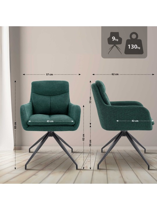 Étkezőszék Somers szövet, zöld