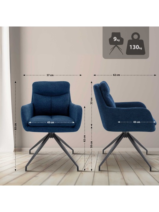 Étkezőszék Somers szövet, kék