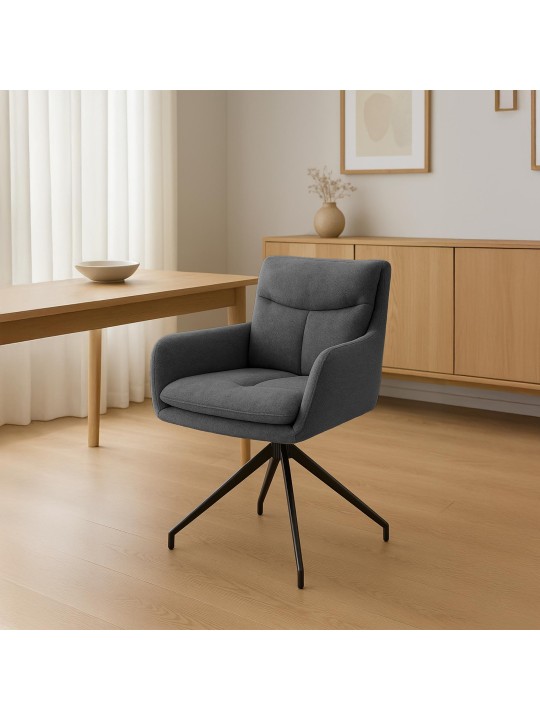Étkezőszék Somers szövet, sötétszürke