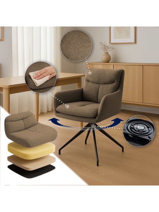 2 db Somers szövetből álló étkezőszék szett, barna