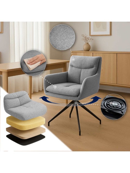 2 db Somers szövetből álló étkezőszék szett, világosszürke