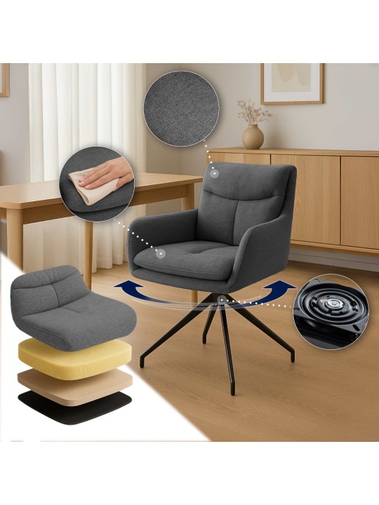 2 db Somers szövetből álló étkezőszék szett, sötétszürke