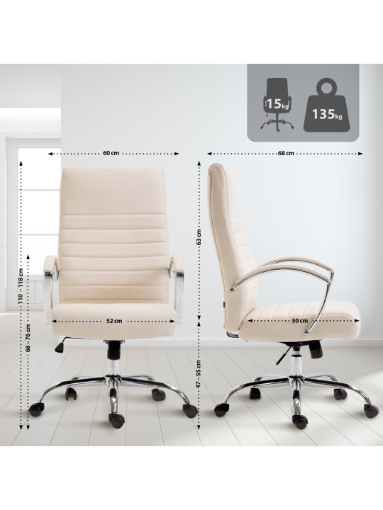 Valais műbőr irodai szék, krém