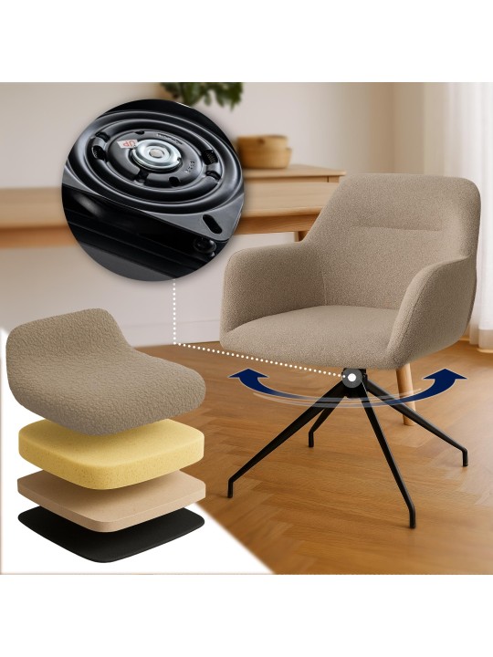 Merlinda szövet Teddy étkezőszék, taupe