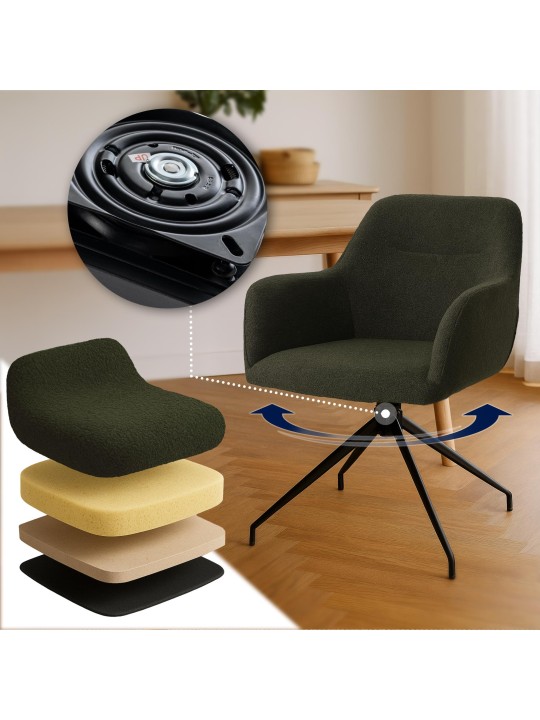 Merlinda szövet Teddy étkezőszék, sötétzöld