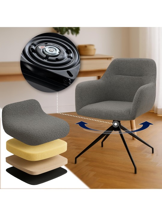 Merlinda szövet Teddy étkezőszék, szürke