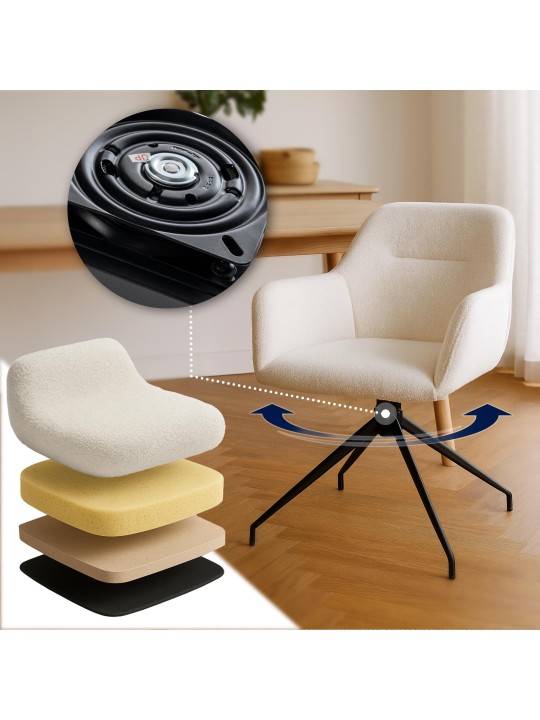 Merlinda szövet Teddy étkezőszék, krém