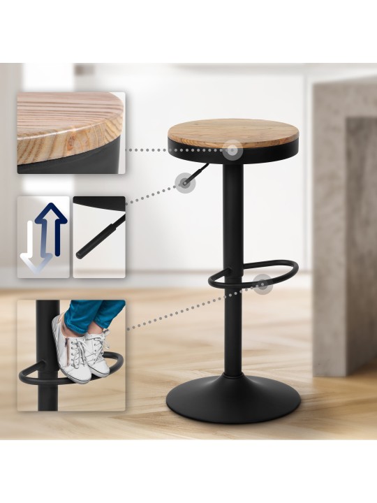 2 db bárszék Pitas, natúr