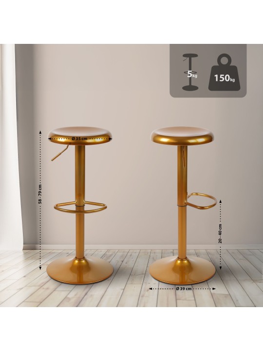 2 darab Williston bárszék készlet, arany