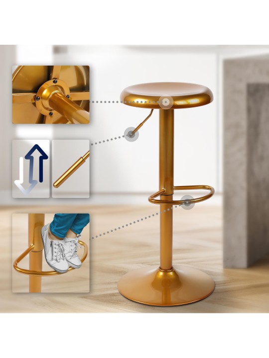 2 darab Williston bárszék készlet, arany