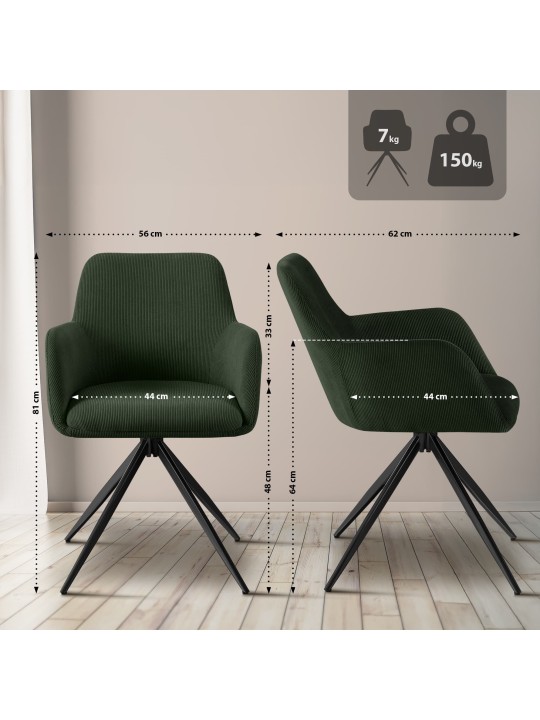 Olema Cord étkezőszék, zöld