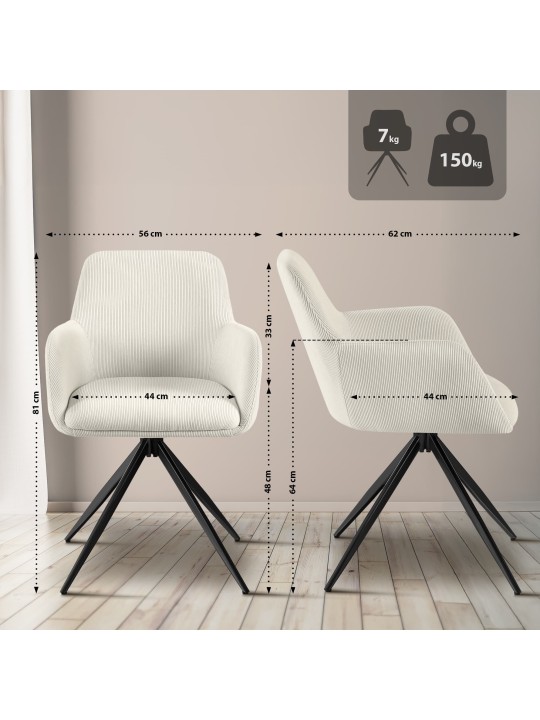 Olema Cord étkezőszék, krém