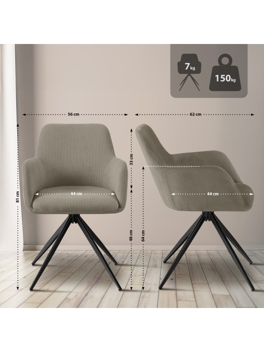 Olema Cord étkezőszék, taupe Olema Cord étkezőszék, taupe