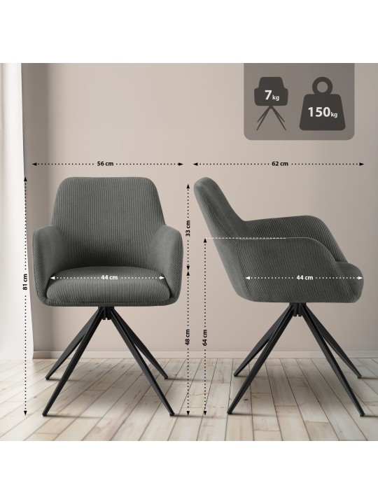 Olema Cord étkezőszék, szürke