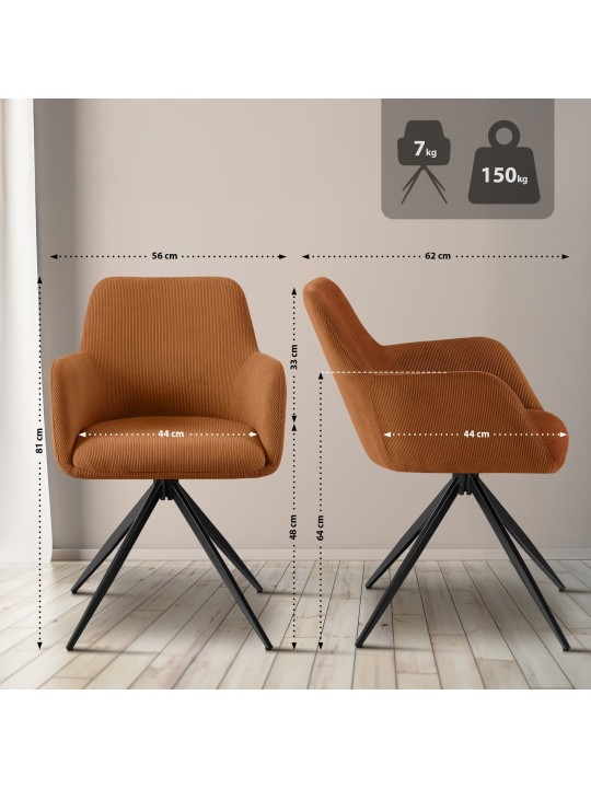 Olema Cord étkezőszék, narancs