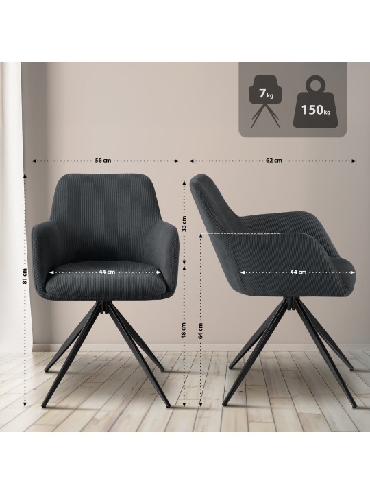 Olema Cord étkezőszék, fekete