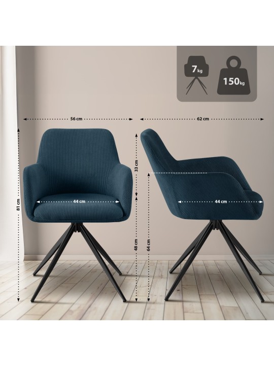 Olema Cord étkezőszék, kék