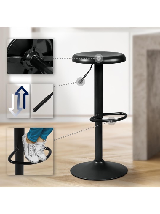 2 darab Williston bárszék készlet, fekete 2 darab Williston bárszék készlet, fekete