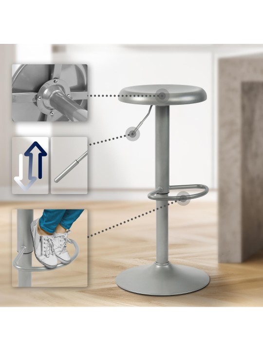 2 darab Williston bárszék készlet, ezüst