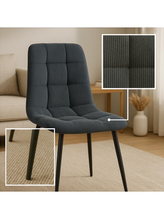 2 db Tilde Cord étkezőszék készlet, fekete