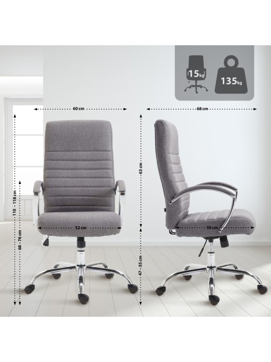 Irodai szék Valais szövet, szürke