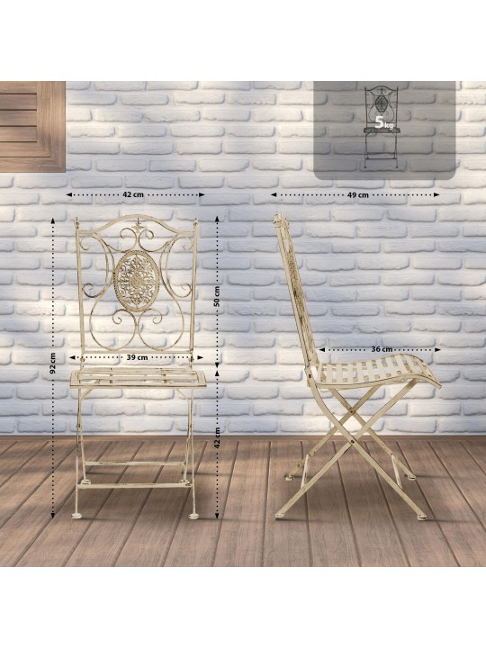 2 db Sibell szék készlet, antik krém