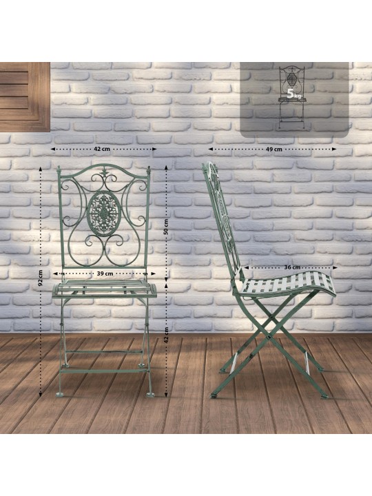 2 db Sibell szék készlet, antik zöld