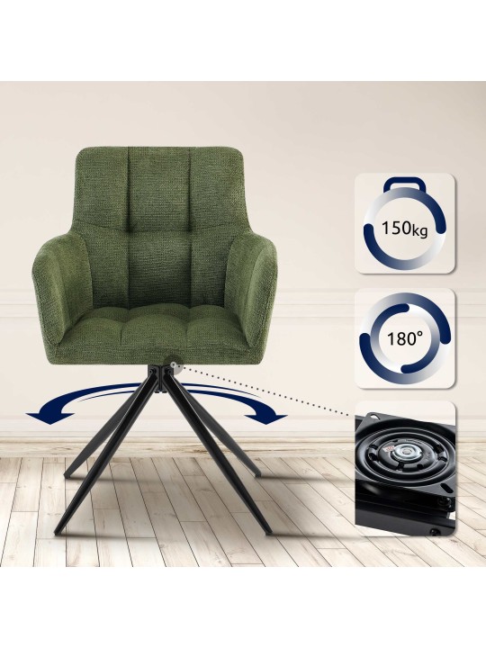 2 db Jonah szövet étkezőszékből álló készlet, zöld