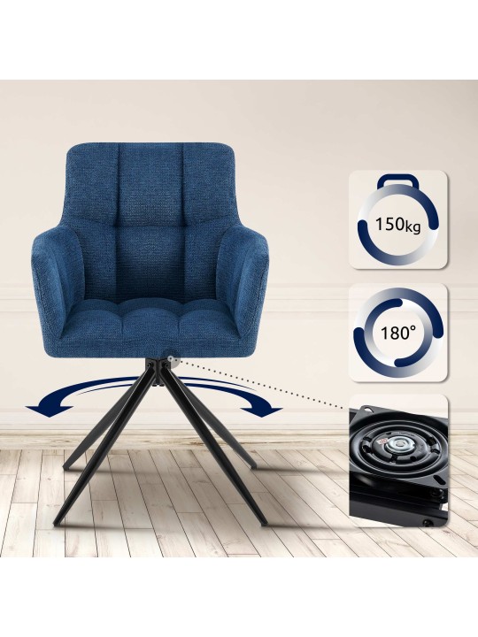 2 db Jonah szövet étkezőszékből álló készlet, sötétkék