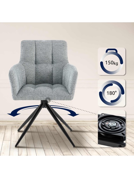 2 db Jonah szövet étkezőszékből álló készlet, világosszürke