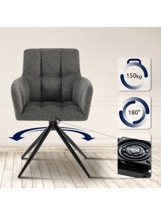 2 db Jonah szövet étkezőszékből álló készlet, sötétszürke