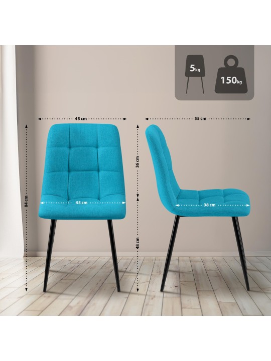 Étkezőszék Tilde szövet, türkiz