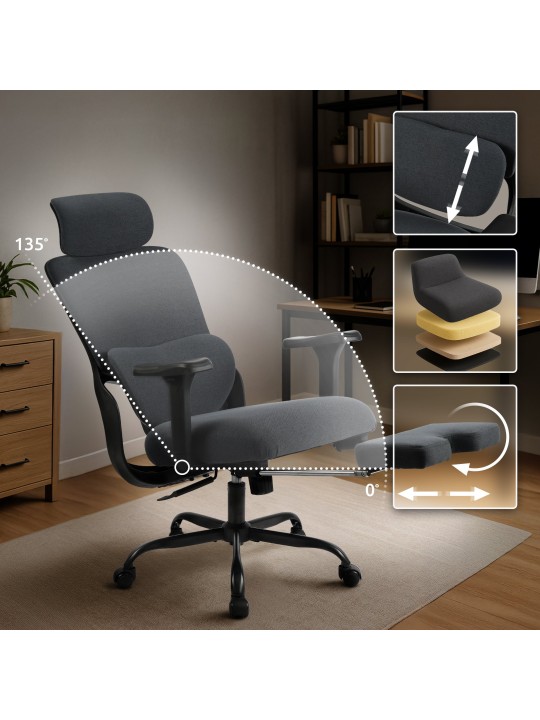 Leesburg irodai szék, fekete/fekete