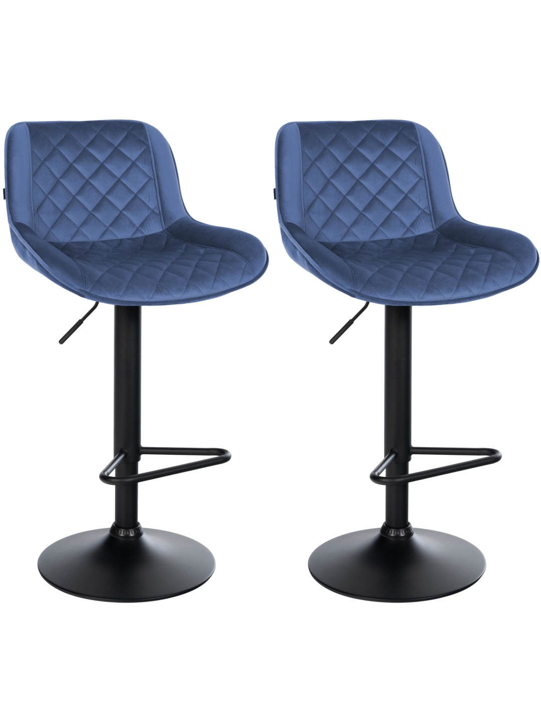 2 db-os bárszék készlet Kasson bársony, kék
