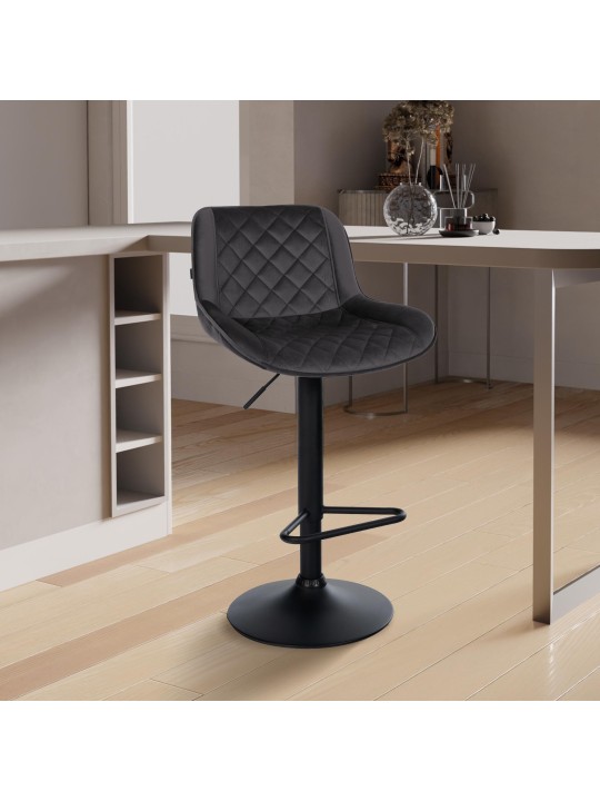 2 db-os bárszék készlet Kasson bársony, fekete 2 db-os bárszék készlet Kasson bársony, fekete