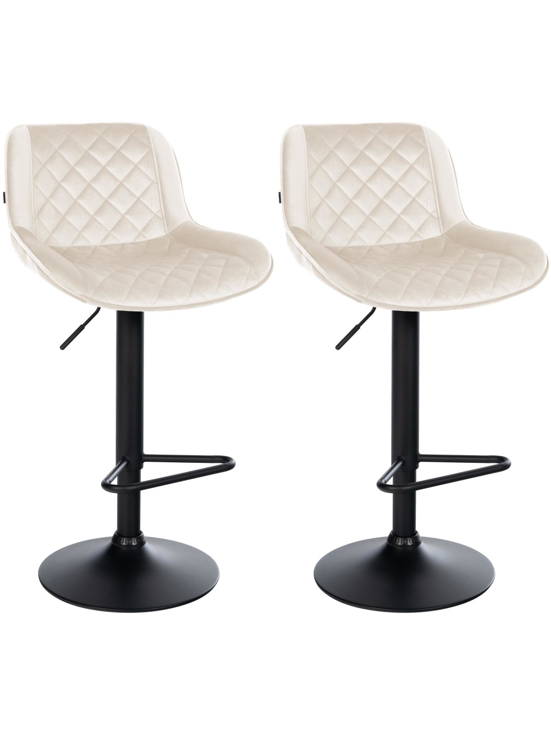 2 db-os bárszék készlet Kasson bársony, krém