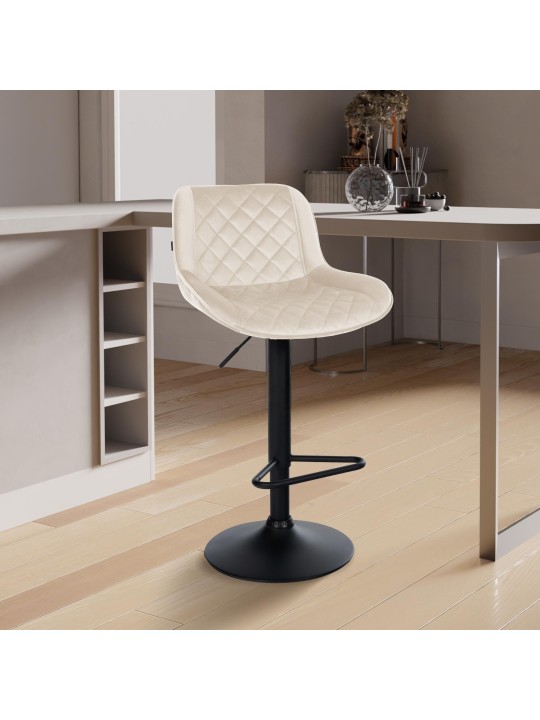 2 db-os bárszék készlet Kasson bársony, krém