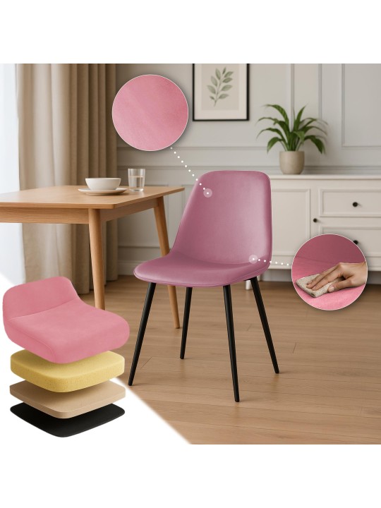 Maryam bársony étkezőszék, rózsaszín