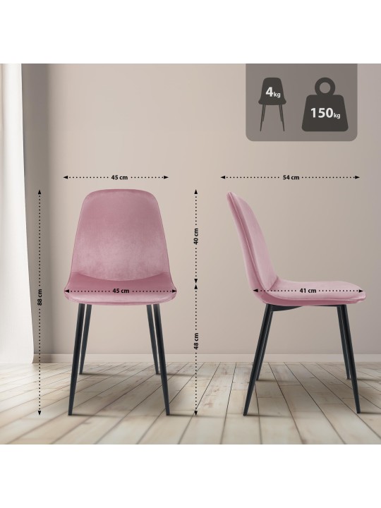 Maryam bársony étkezőszék, rózsaszín