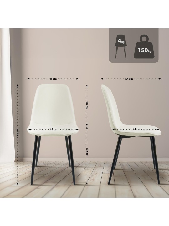 Maryam szövet étkezőszék, krém