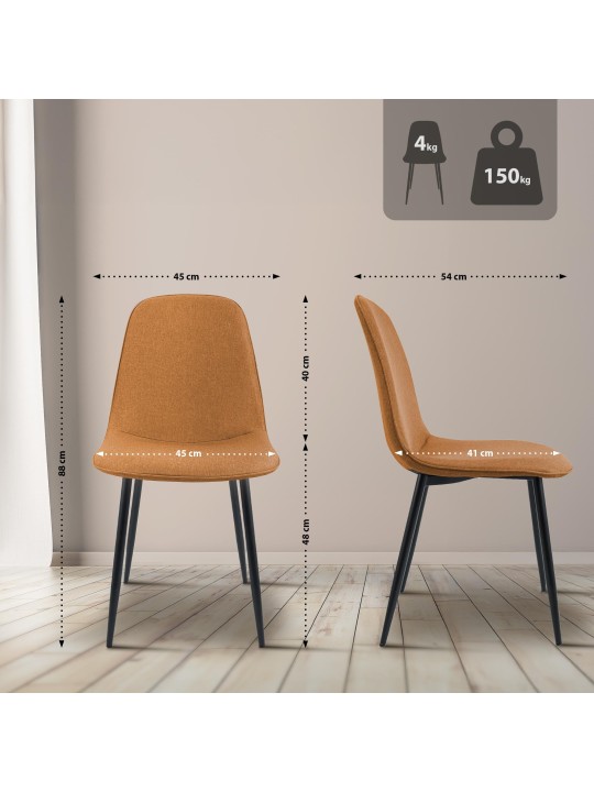 Maryam szövet étkezőszék, narancs