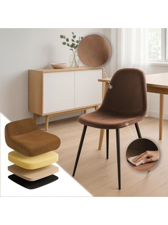 Napier bársony étkezőszék, barna