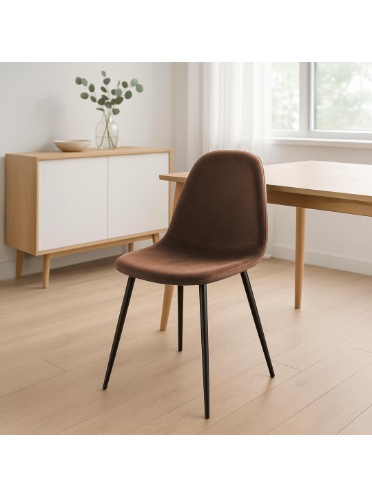 Napier bársony étkezőszék, barna