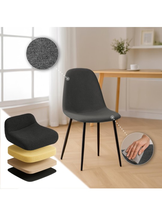 Napier szövet étkezőszék, szürke Napier szövet étkezőszék, szürke