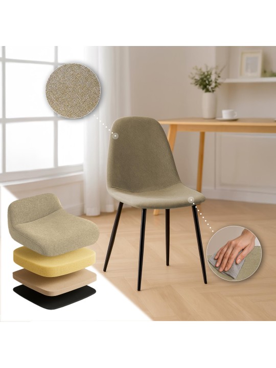 Napier szövet étkezőszék, taupe