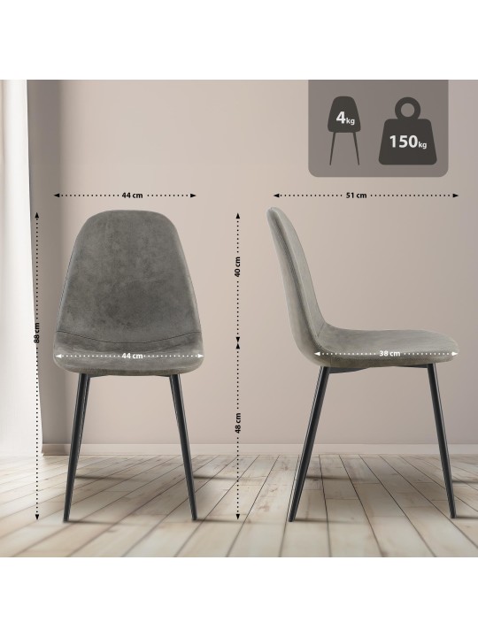 Napier vintage műbőr étkezőszék, sötétszürke