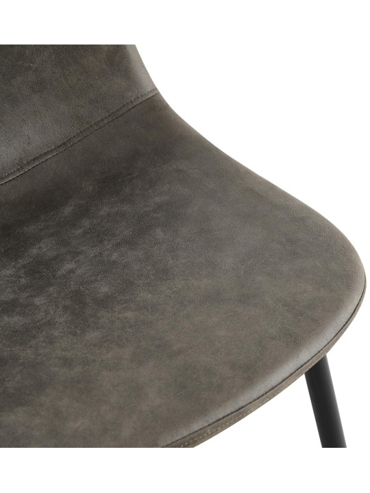 Napier vintage műbőr étkezőszék, sötétszürke