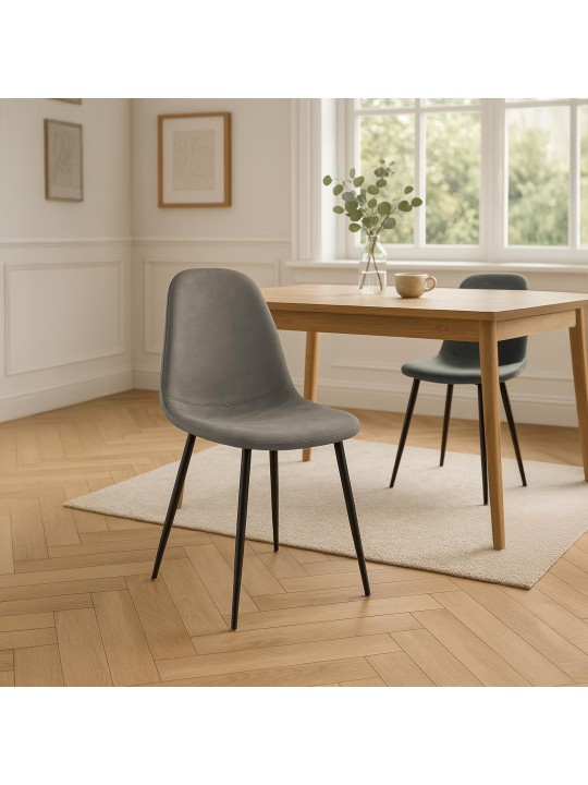 Napier vintage műbőr étkezőszék, sötétszürke